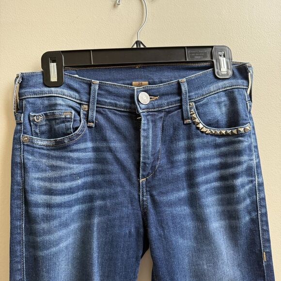 True Religion Halle Mid Rise Women's Super Skinny Studded Denim Jeans Size 26 - Picture 3 of 8
